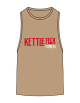 The Scoop Muscle Tank - Olive Heather - KettleFlex - Center Chest & Back Stacked - Printed - Full Color