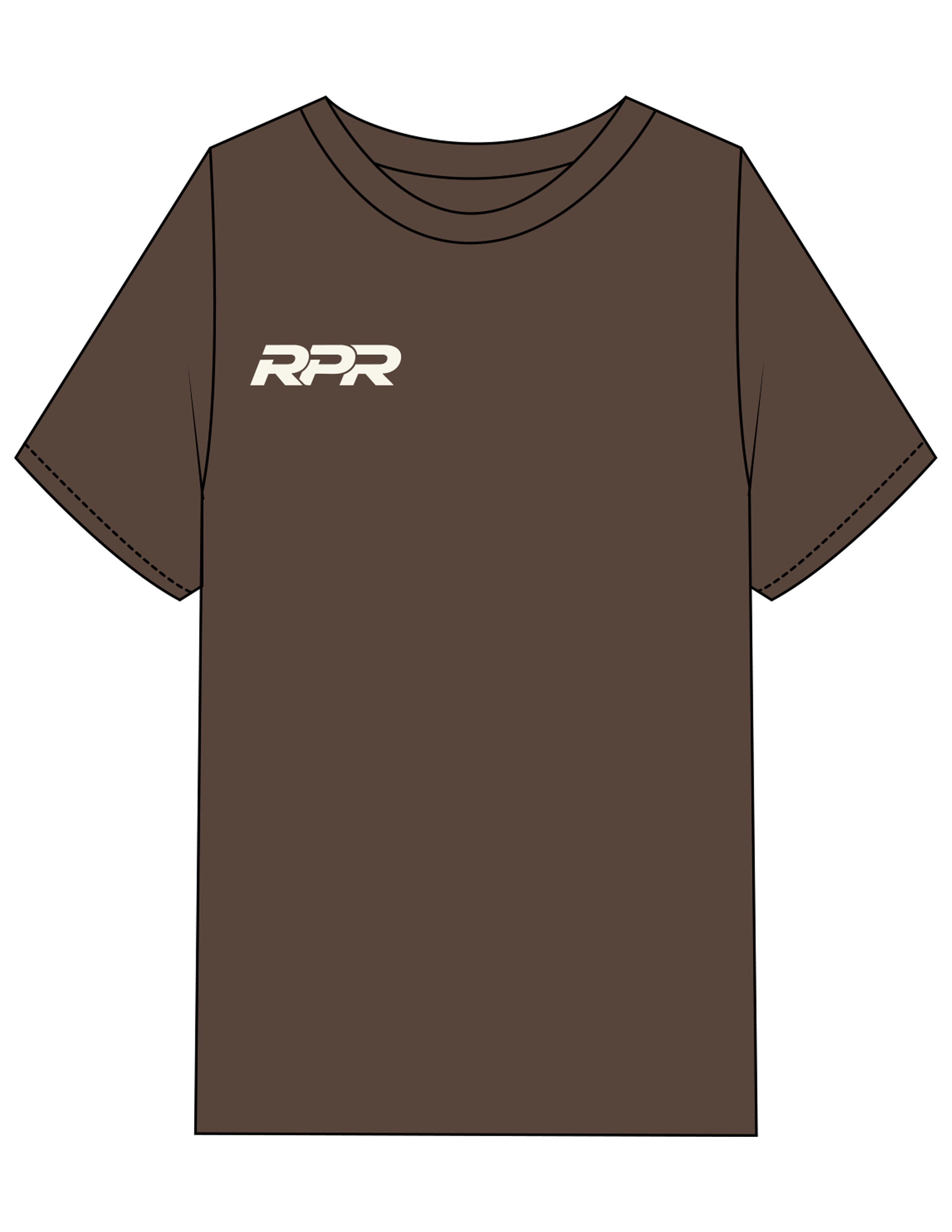 The Mens Heavyweight Tee - Washed Walnut - Reiner Pump Systems - Right Chest & Back Stacked - Printed - Off White