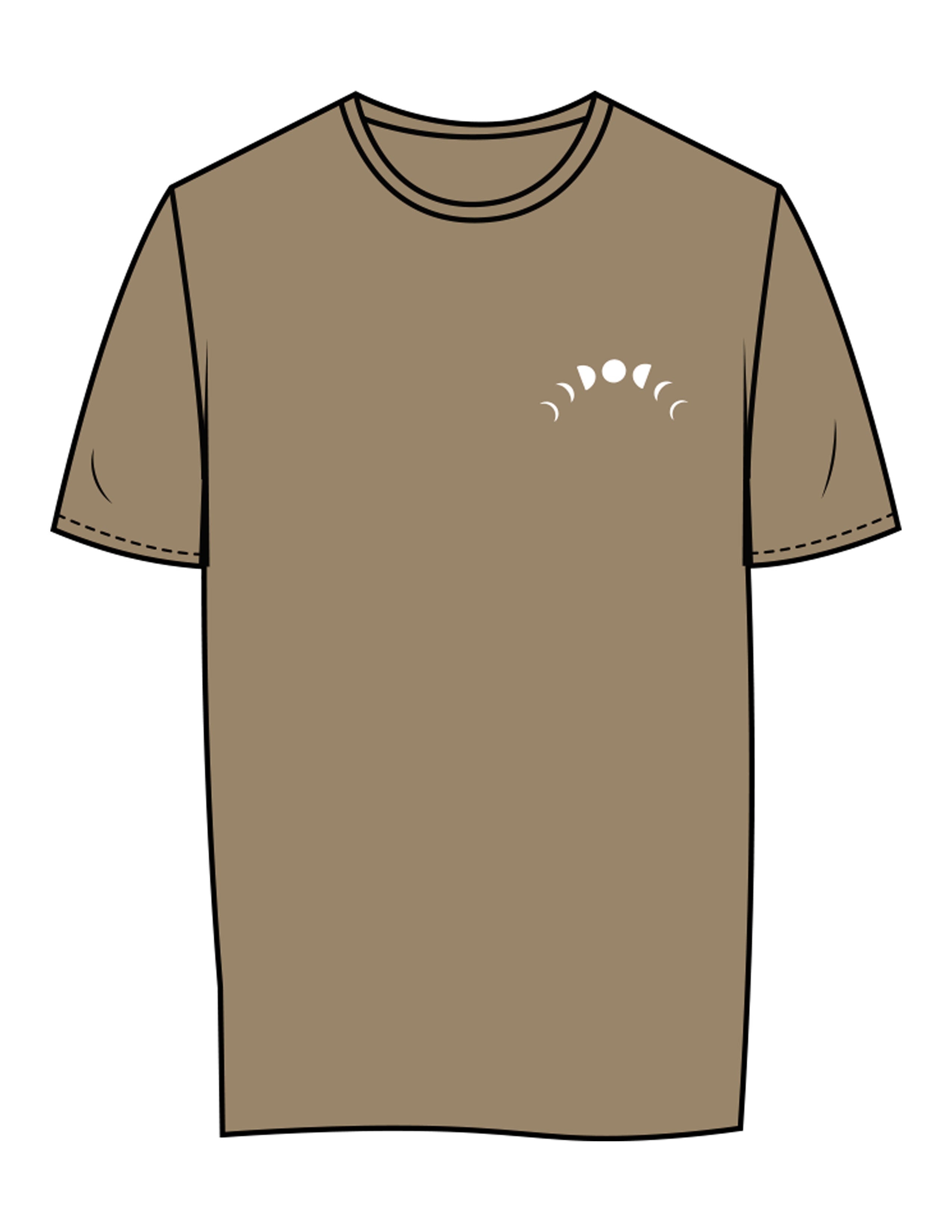 The Womens Tee - Sand - Symmetry Yoga - Left Chest & Back Stacked - Printed - White