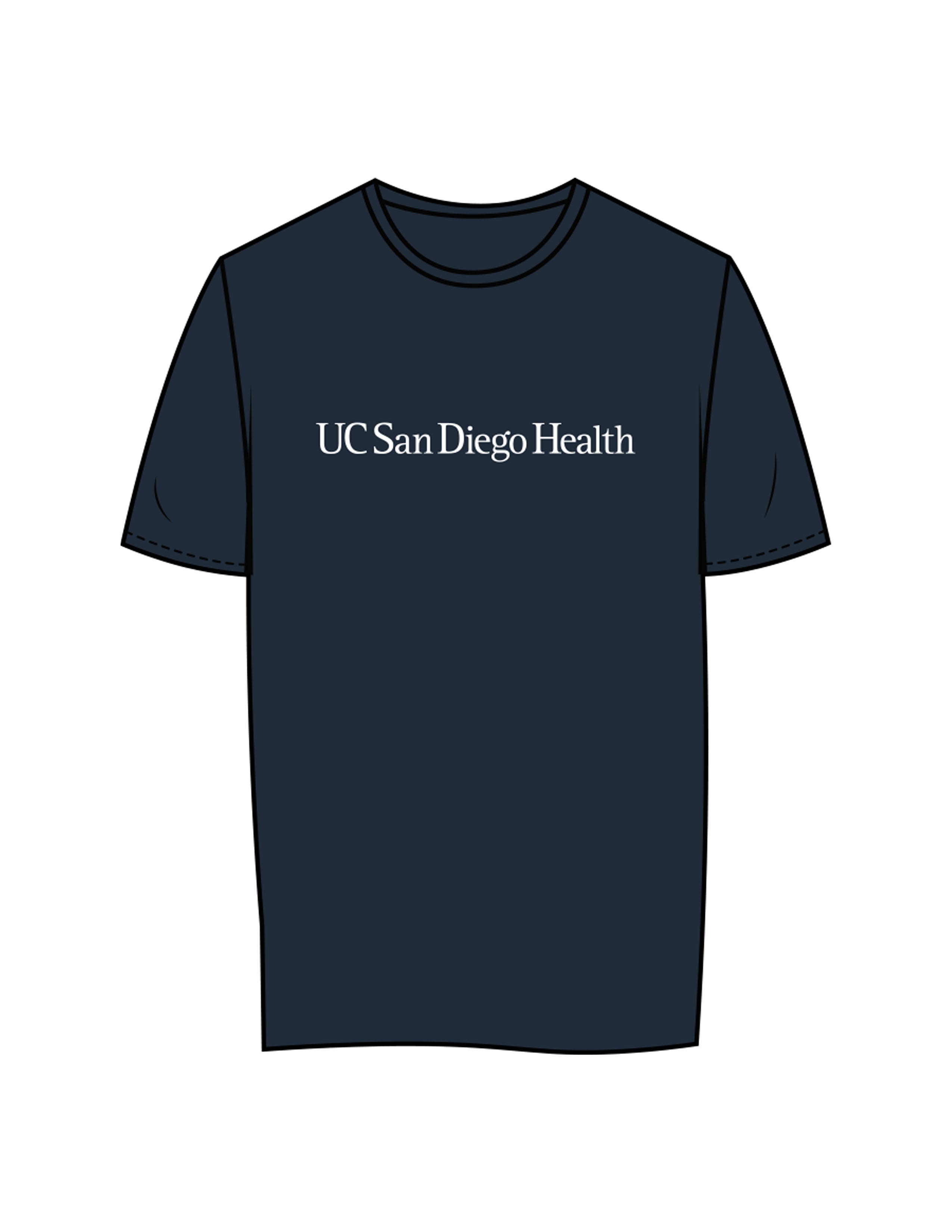 The Womens Tee - Navy - UCSD Health - Center Chest & Full Back "TRUST" - White