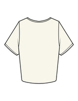 The Crop Tee - Off White - Sense Pilates - Center Chest Stacked - Printed - Green