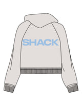 The Womens Crop Hoodie - Bone - Sweatshack - Center Chest & Center Back - Printed - Blue