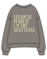 The Womens Crewneck - Washed Gray - Activate House - Left Chest & Back Stacked - Printed - Light Green