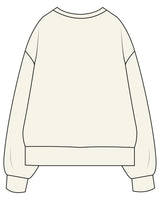 The Womens Heavyweight Crewneck - Off White - Chi50 - Center Chest Stacked - Printed - Teal