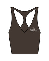 The Racer Tank - Cafe - Team Sculpted - Left Chest Logo & Center Back - Printed - White
