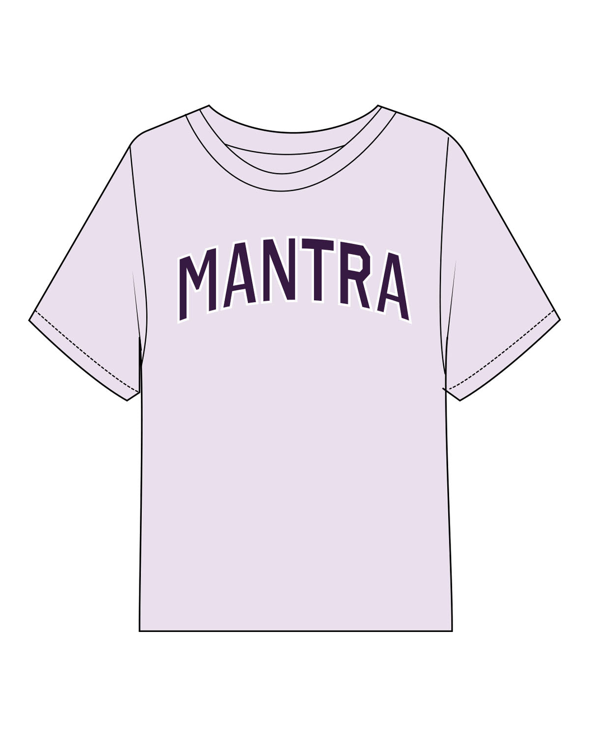 The Midweight Crop Tee - Orchid - Mantra - Center Chest Arc - Printed - Full Color