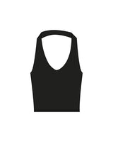 The Halter Tank - Black - Uprise Hot Yoga - Center Back - Printed - White