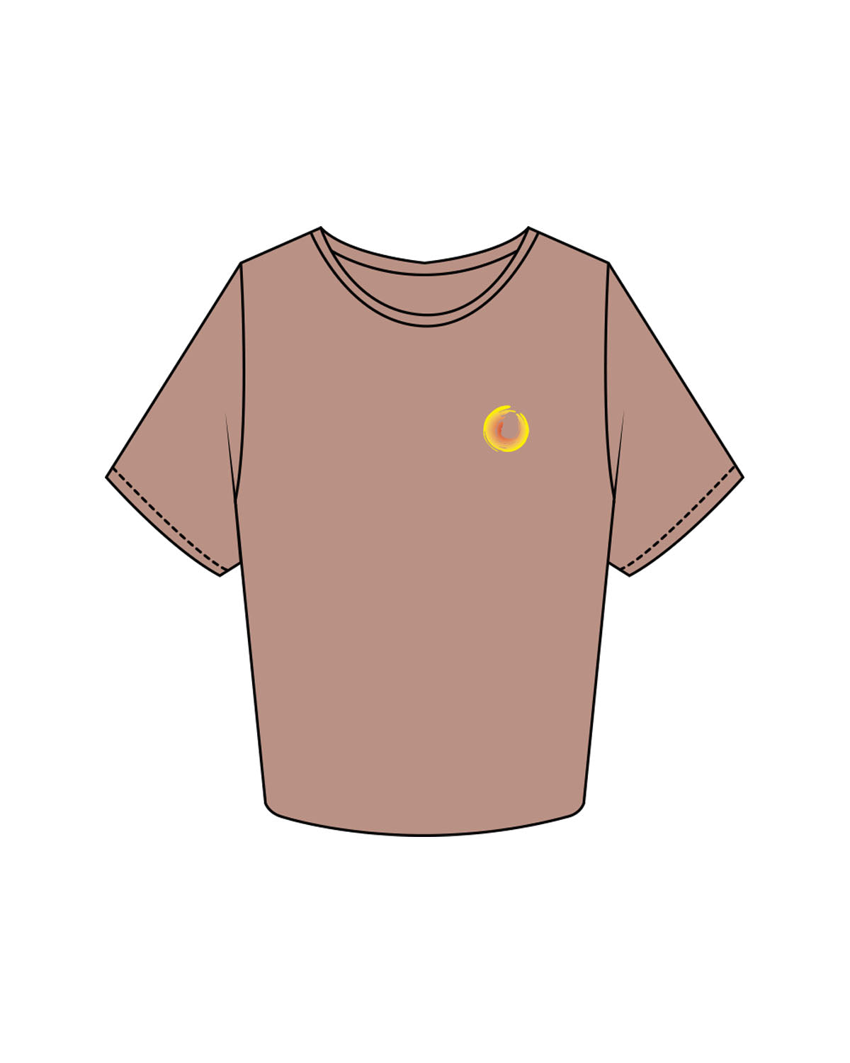 The Crop Tee - Clay - Scorch Fitness - Left Chest & Back Bottom Right - Embroidered - Full Color