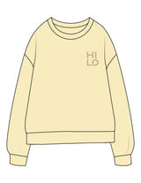 The Midweight Unisex Crewneck - Washed Yellow - HiLo - Left Chest & Back Stacked "SORRY" - Printed - Tone on Tone