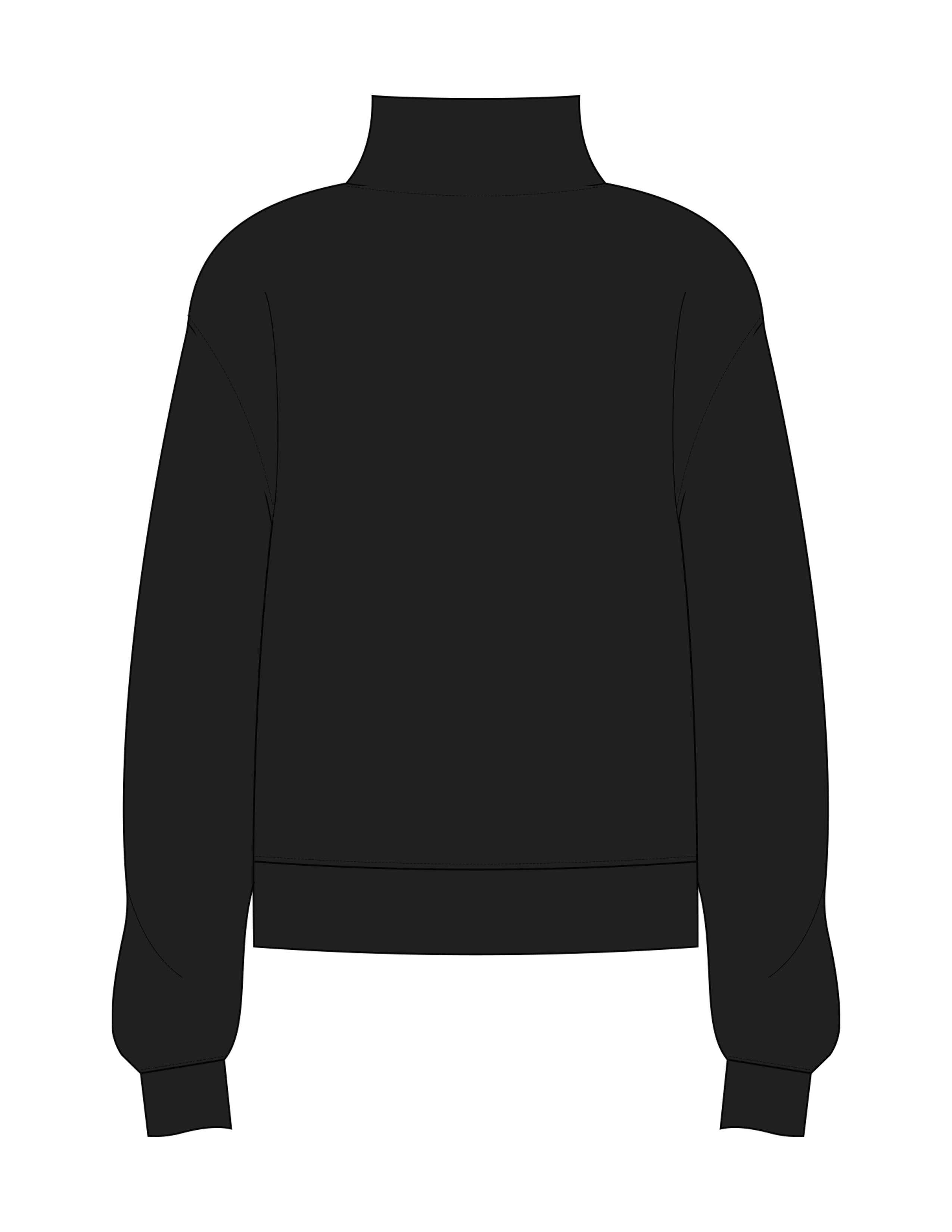The Womens 1/4 Zip - Black - Vintage Pour - Left Chest Initials "VP" - Printed - White