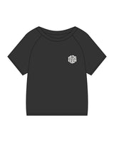 The Kids Heavyweight Tee - Washed Black - FadeFarm - Left Chest Stacked & Back Portrait - Printed - Full Color