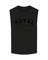 The Muscle Tank - Black - Royal Training Club - Chest Arc Stacked - Back Neckline - Printed - Tone on Tone