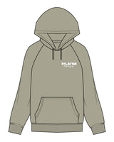 The Womens Heavyweight Hoodie - Eucalyptus - PHS - Left Chest - Back Stacked - Printed - Full Color