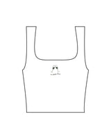 The Square Neck Tank - White - Lagree Tahoe - Center Chest - WineGlass - Printed - Green