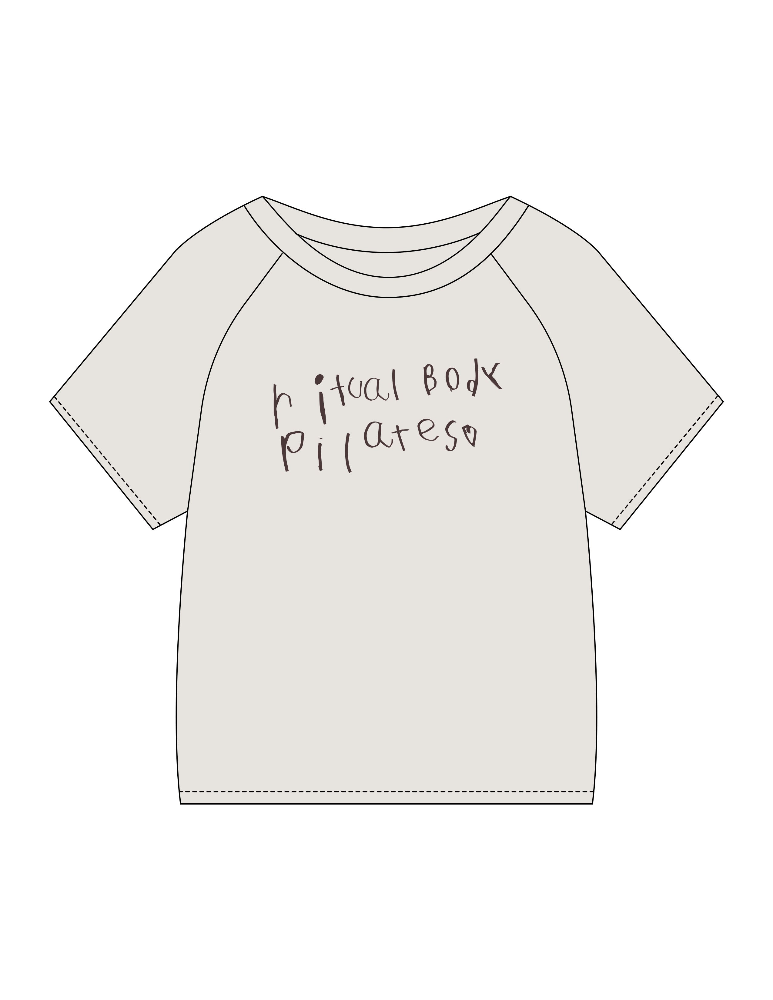 The Kids Heavyweight Tee - Washed Bone - Ritual Body - Chest Scribble Stacked - Printed - Brown