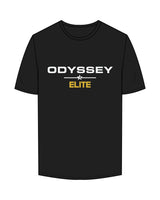 The Mens Tee - Black - Odyssey Performance - Center Chest - "Elite" - Neckline - Icon - Printed - Full Color