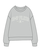 The Midweight Unisex Crewneck - Washed Sage - Co-Op Pilates - Center Chest Stacked - Printed - Off White