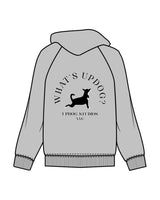 The Mens Hoodie - Heather - Updog Yoga - Left Chest - Back Center - "WhatsUpDog" - Printed - Full Color