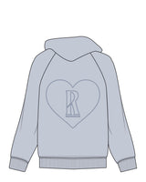 The Mens Hoodie - Washed Powder - Revolve Pilates - Center Chest & Back Heart - Printed - Tone on Tone