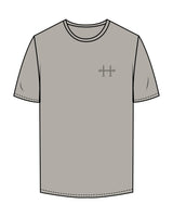 The Mens Tee - Granite - Haus of Fitness - Left Chest & Back Vertical Text - Tone on Tone