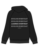 The Womens Zip Hoodie - Black - Lagree Red - Left Chest & Back Stacked - Printed - White