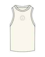 The Ribbed Full Length Tank - Off White - SD Mom Walks - Center Chest " SAN DIEGO " - Embroidered - Tone on Tone