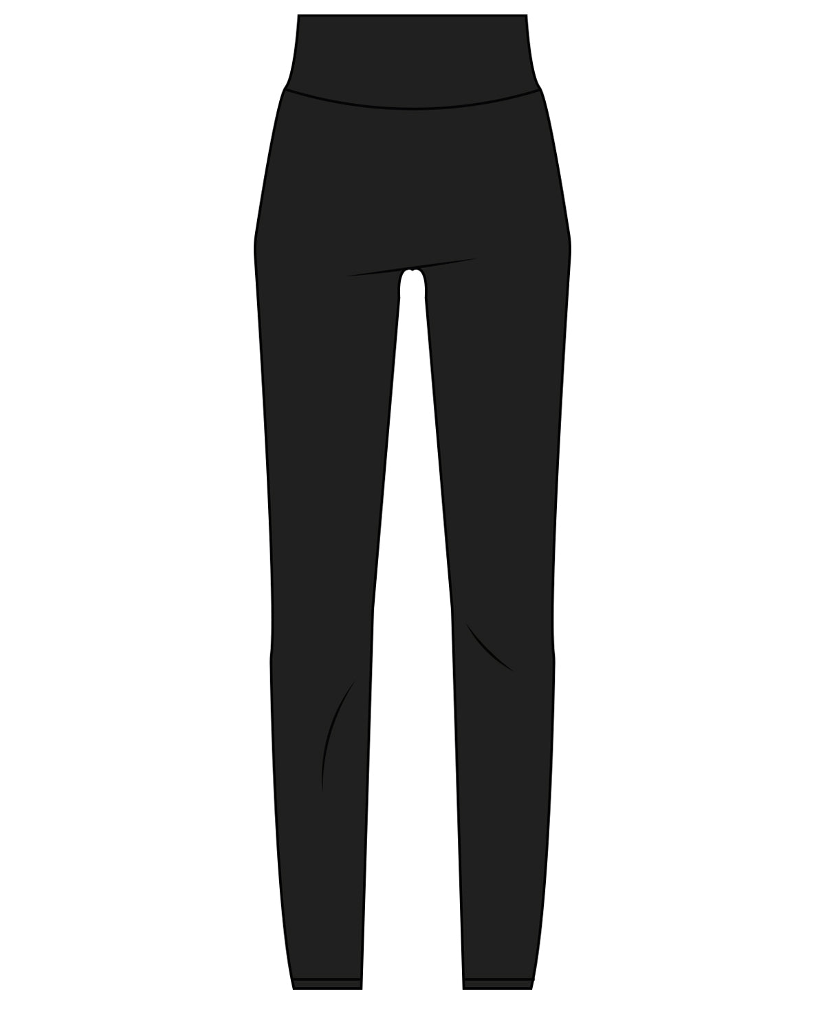 The Basic Legging - Black - Bodicore - Right Bottom Leg & Back Waist Center - White