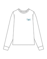 The Womens Long Sleeve - White - Baxter Pacific - Left Chest - Printed - Blue