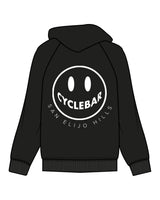 The Womens Zip Hoodie - Black - Cyclebar - Left Chest & Full Back Center Stacked - White