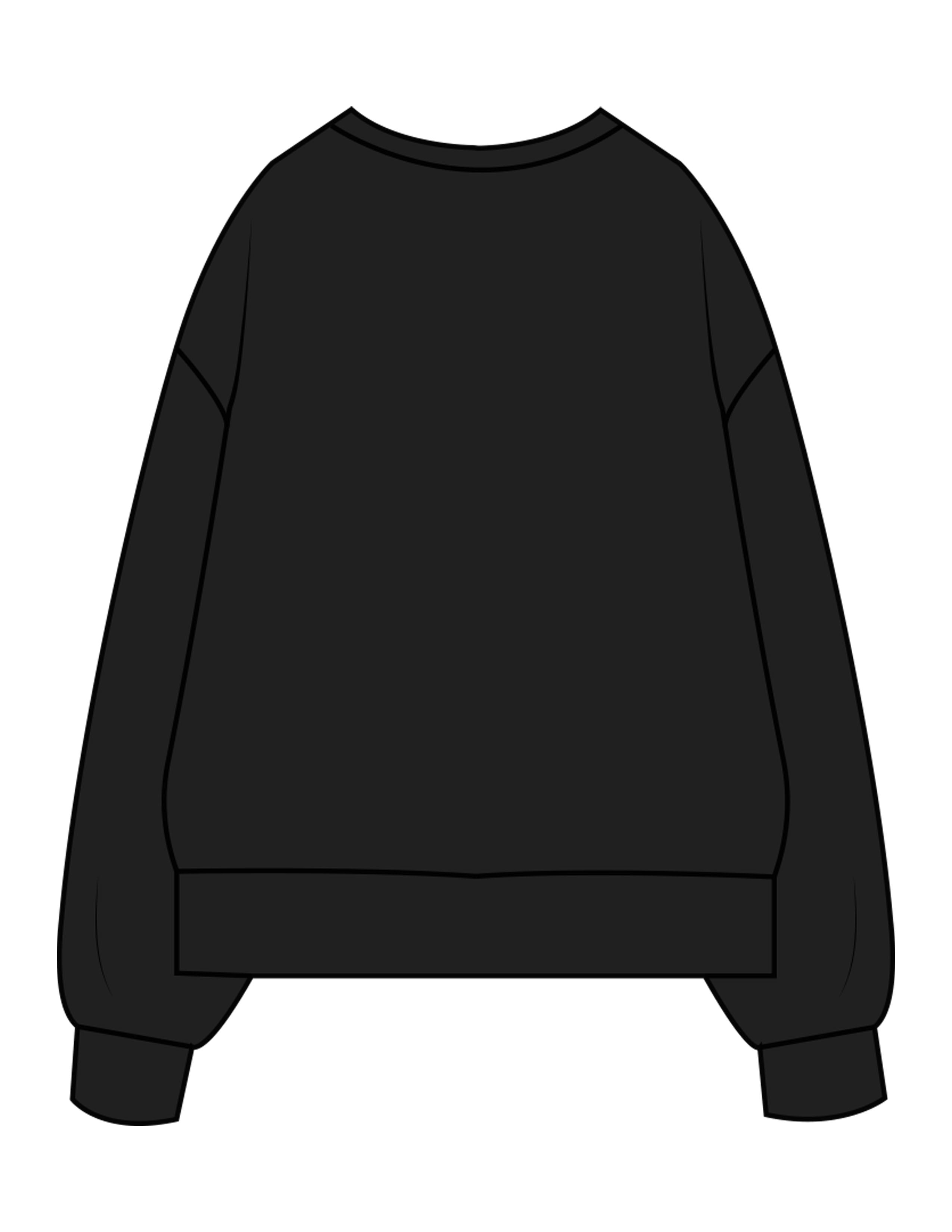The Womens Heavyweight Crewneck - Black - SWS - Center Chest Stacked - Printed - Full Color