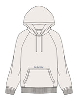 The Mens Classic Hoodie - Off White - LA FORME PILATES - Front Upper Pocket & Back Stacked - Printed - Full Color