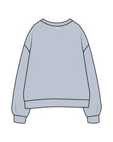 The Womens Crewneck - Powder - Vibe Hot Yoga & Pilates - Right Sleeve & Back Neckline - Printed - White