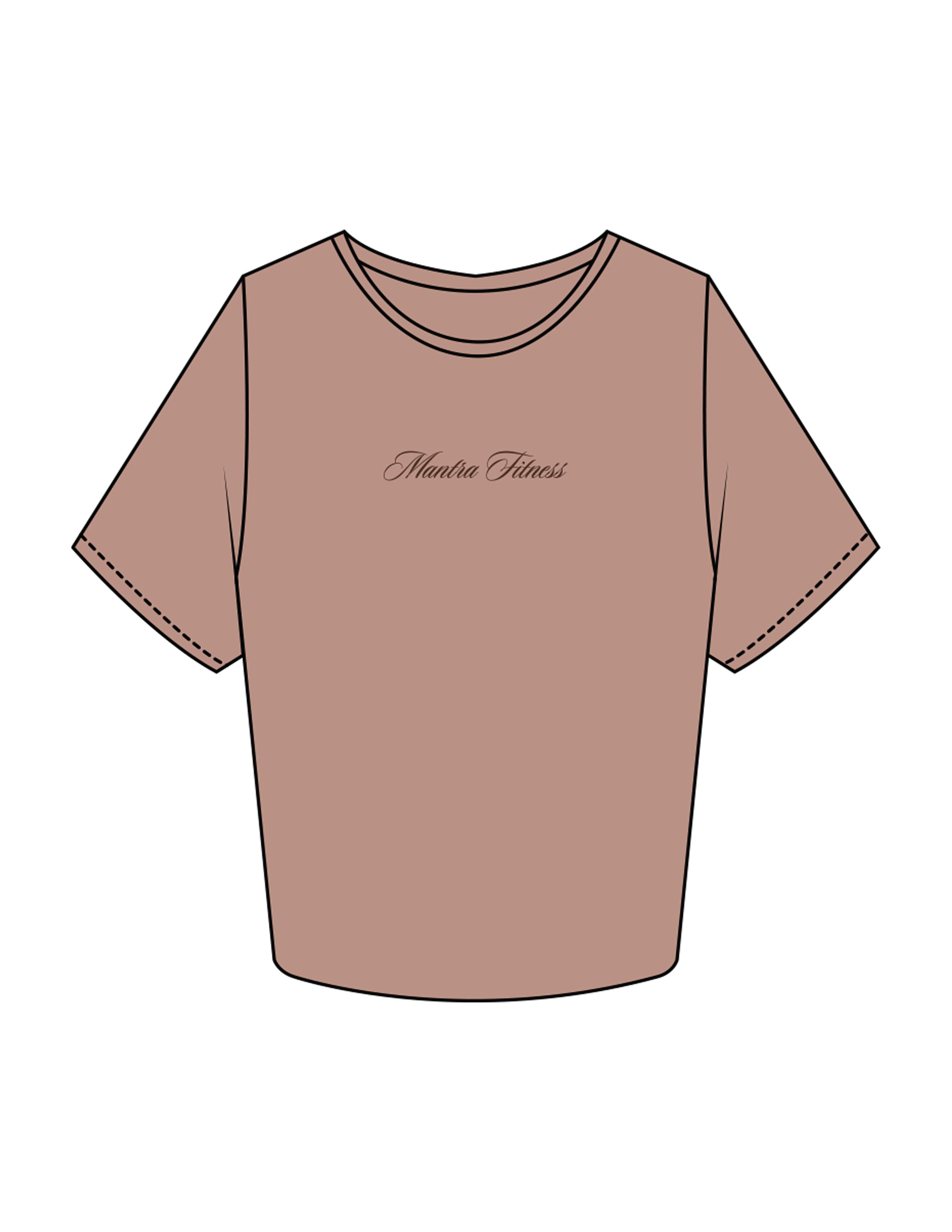 The Crop Tee - Clay - Mantra - Center Chest - Printed - Cafe