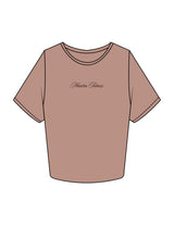 The Crop Tee - Clay - Mantra - Center Chest - Printed - Cafe