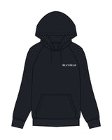 The Mens Classic Hoodie - Navy - Bean Head - Left Chest & Back Round - Printed - White
