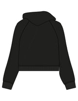 The Womens Lightweight Cropped Hoodie - Black - Core Strong - Center Chest - Printed - White