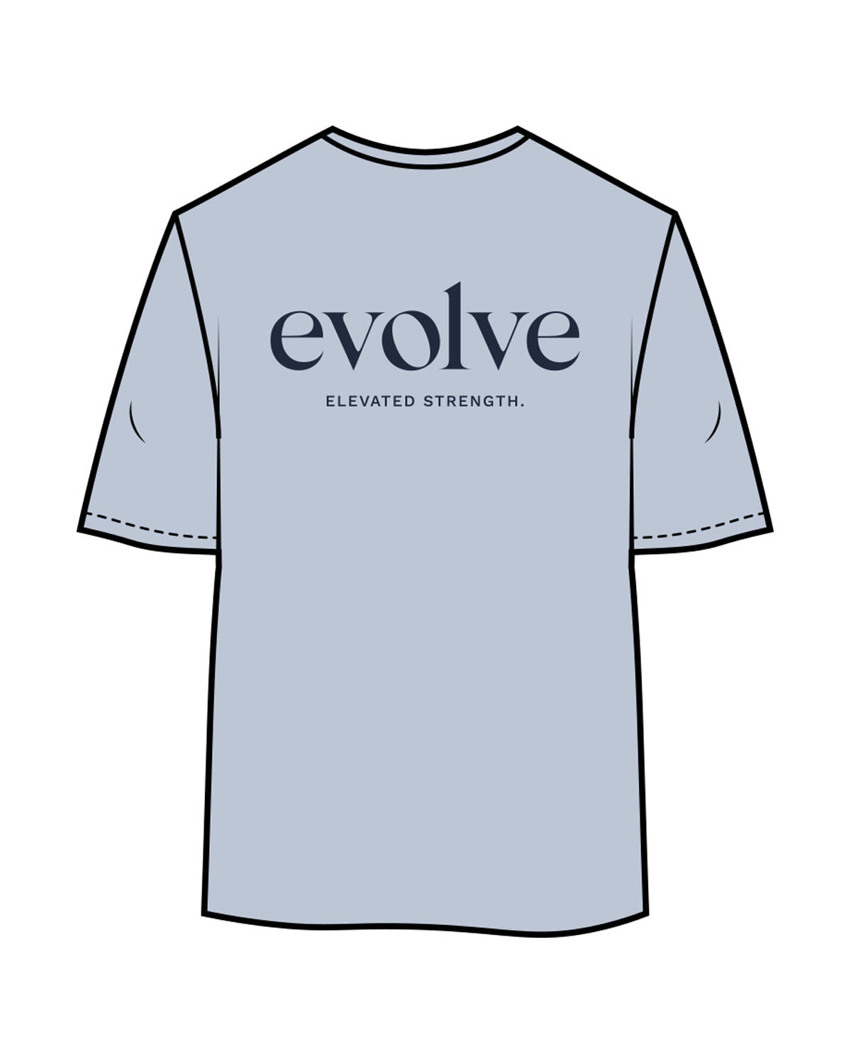 The Womens Oversized Tee - Powder - Evolve Lagree - Left Chest & Back Stacked - Printed - Navy