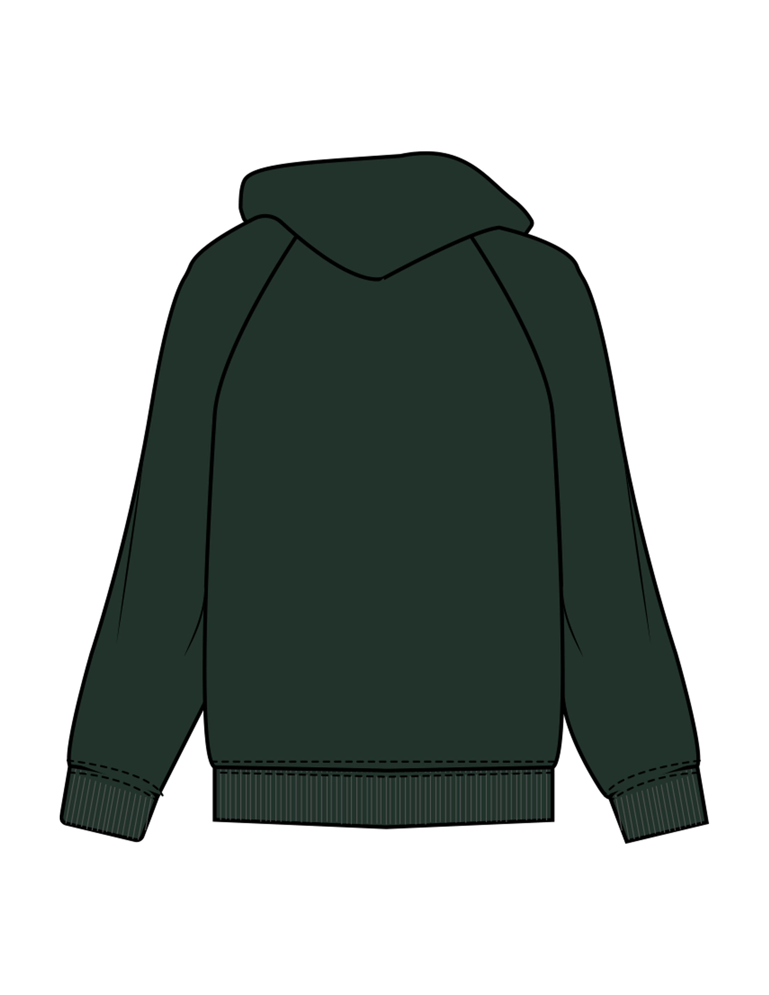 The Mens Hoodie - Pine Green - Lucky Penny - Center Chest Stacked - Embroidered - Tone on Tone