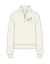The Womens 1/4 Zip - Off White - Rise and Tone - Left Chest Logo - Printed - Full Color