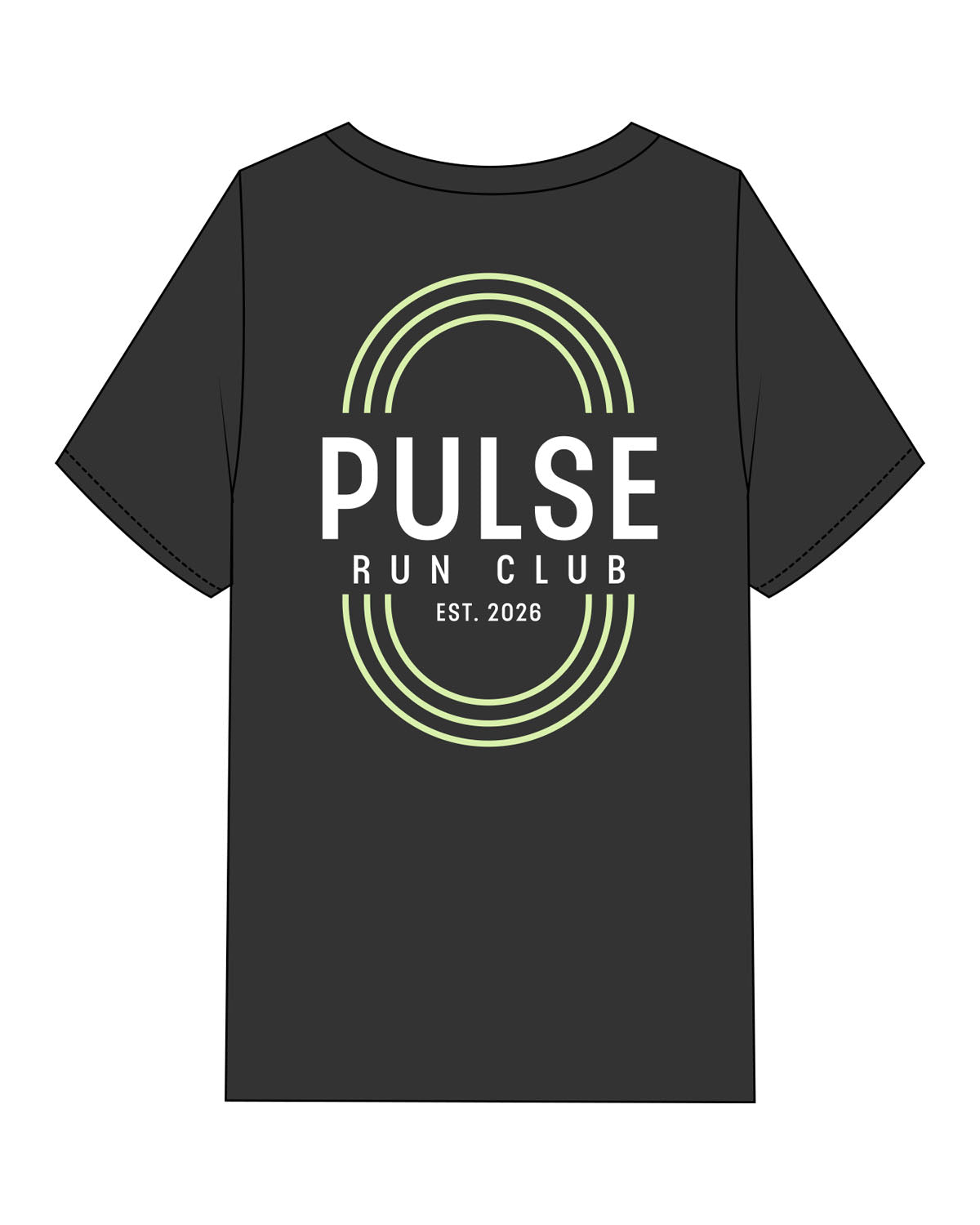 The Mens Heavyweight Tee - Washed Black - Pulse 712 - Full Back - Printed - Full Color