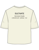 The Oversized Crop Tee - Butter - Sultivate - Center Chest & Back Stacked - Printed - Black