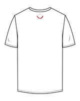 The Mens Tee - White - Renew - Left Chest & Back Neckline Half-Rounded - Red