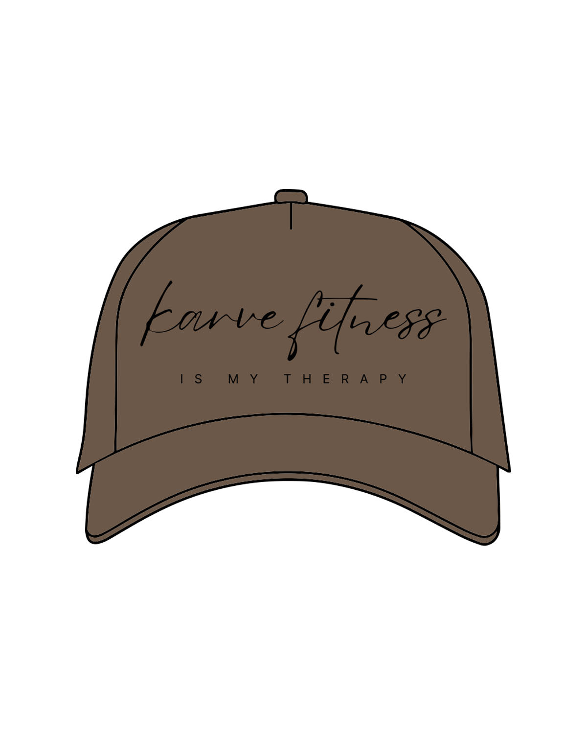 The Canvas Cap - Walnut - Karve - Center Crown Stacked - Printed - Black