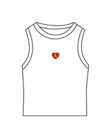 The Micro Rib Racer Crop - White - M4Lagree - Center Chest Logo - Printed - Full Color