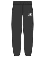The Womens Classic Sweatpants - Washed Black - Delta Fitness - Left Leg - Printed - White