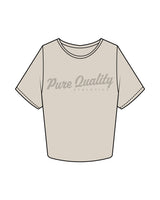 The Crop Tee - Bone - PURE QUALITY - Center Chest & Back Center - Tone on Tone