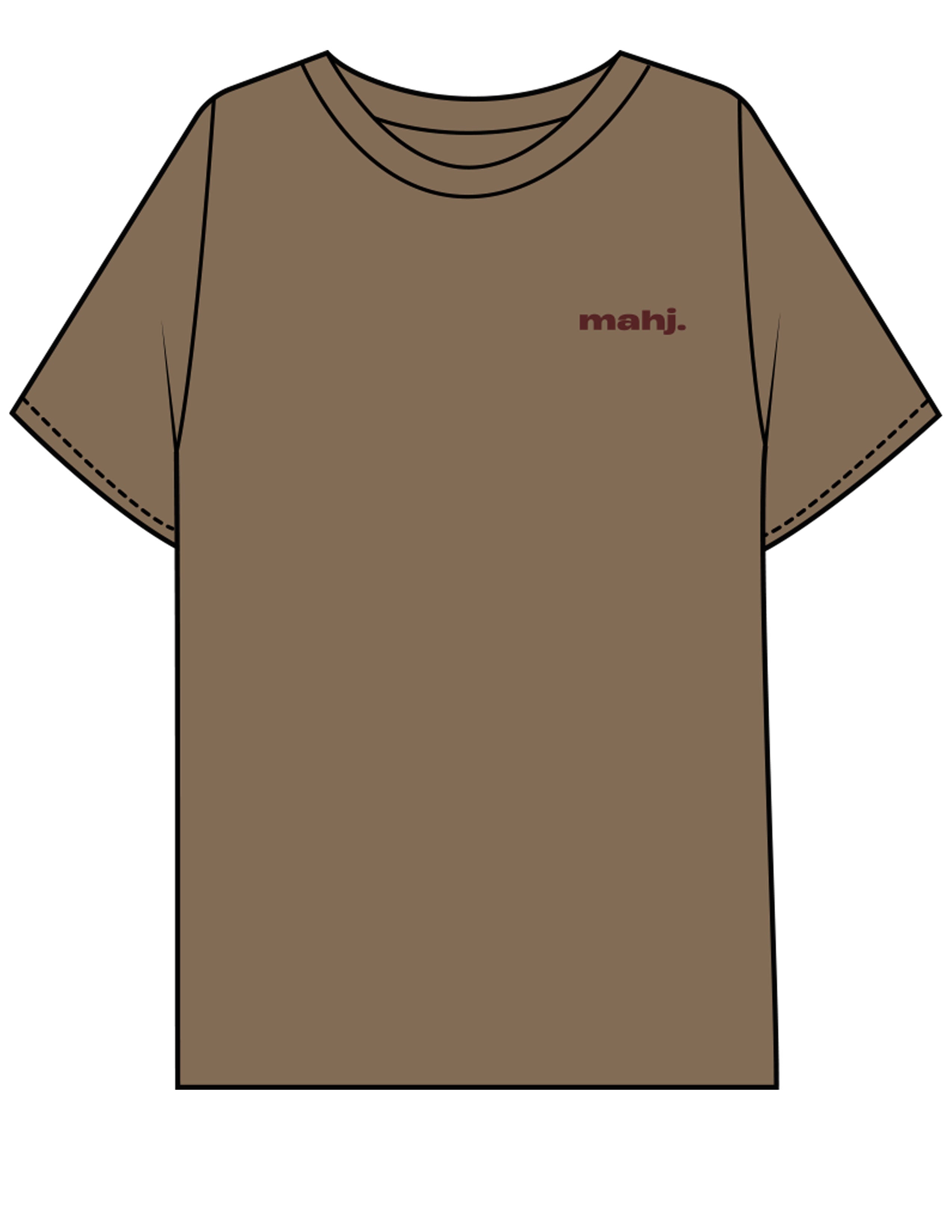 The Mens Boxy Tee - Walnut - Barnes. The Label - Left Chest & Full Back - Printed - Full Color