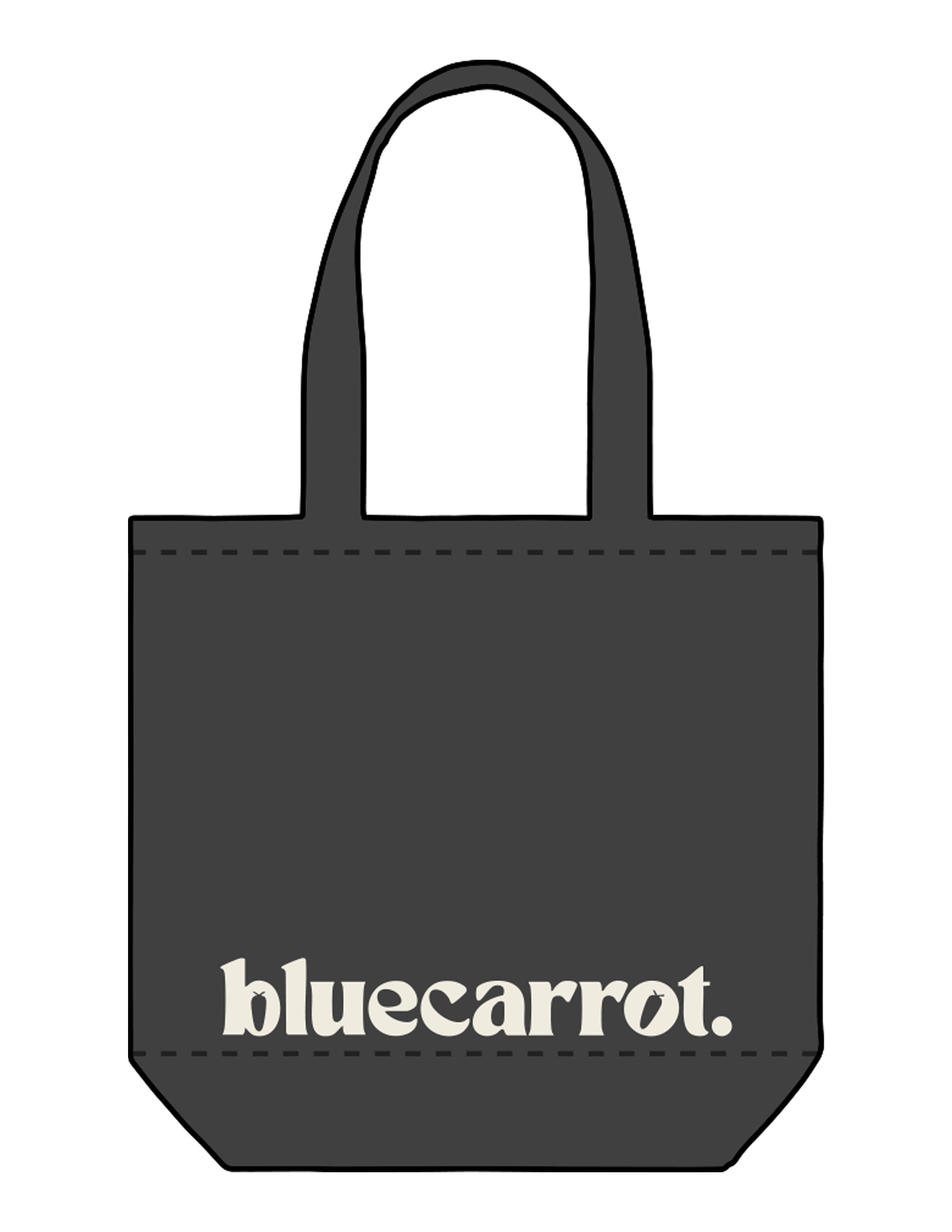 The Promo Tote Bag - Charcoal - BlueCarrot - Front Bottom - Printed - Off White