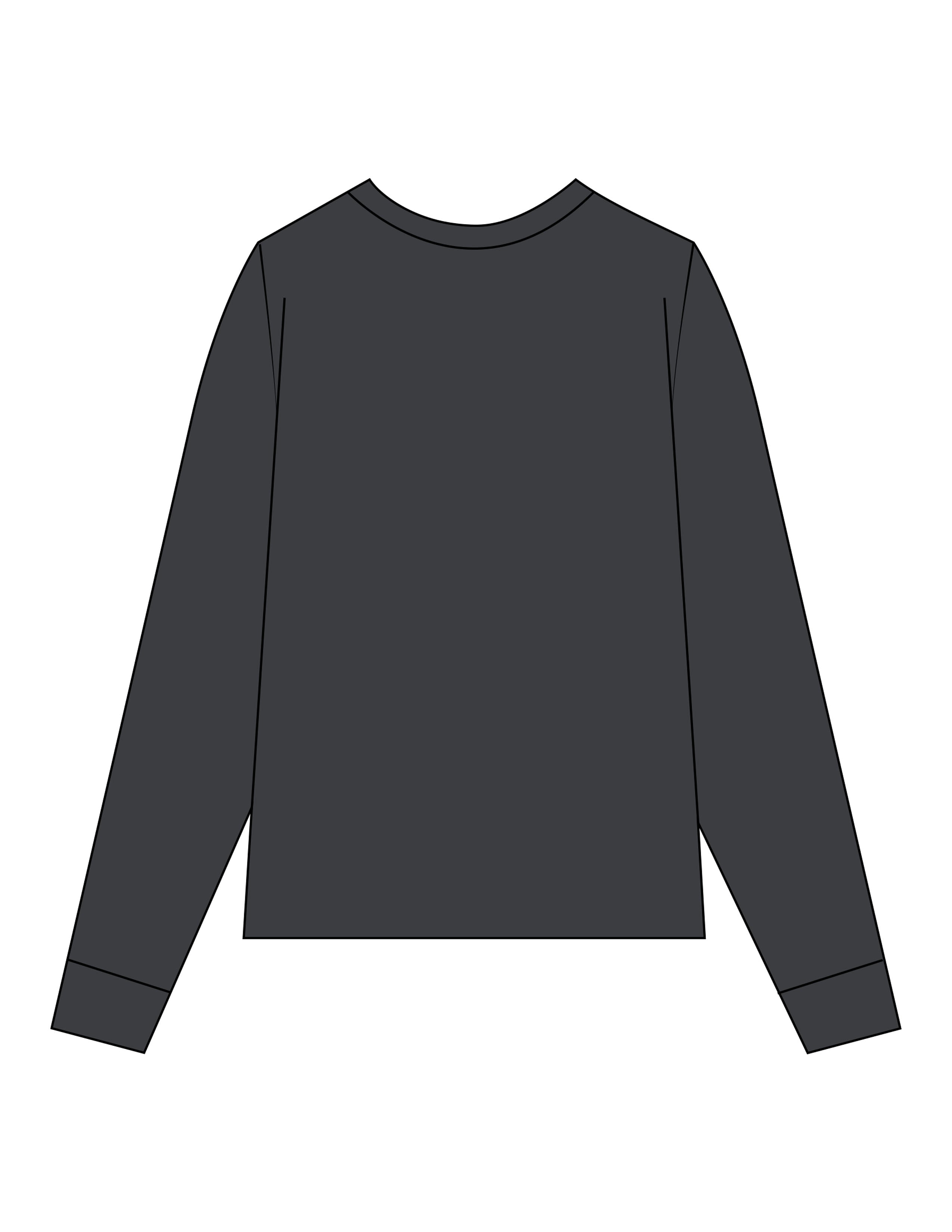 The Mens Heavyweight Long Sleeve - Washed Black - VCC - Left Chest - Embroidered - Black