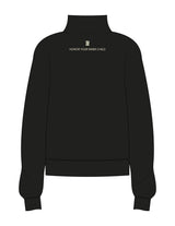 The Womens 1/4 Zip - Black - Recess Fitness - Left Chest Stacked & Back Neckline - Printed - Cream